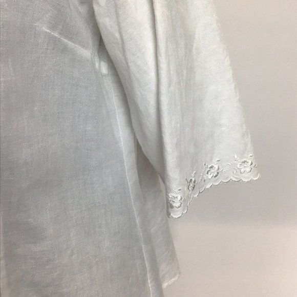 Embroidered Linen Blend Top - Picture 4 of 9